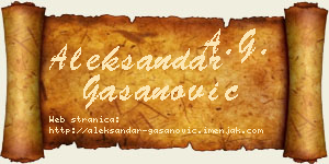Aleksandar Gašanović vizit kartica